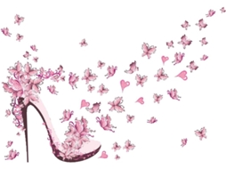 2 Adesivos De Parede De Salto Alto Rosa, Pvc Sem Resíduos, Decoração Criativa