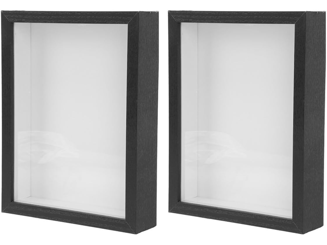 Caixa Exibição Espécimes Plástico Preto 2 Peças Moldura Plantas Simples Elegante Decoração Diy Ideal GOKOCO