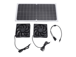 Kit de Ventilador Solar Duplo 16W com Painel de Silício Monocristalino para Galinheiro e Estufa