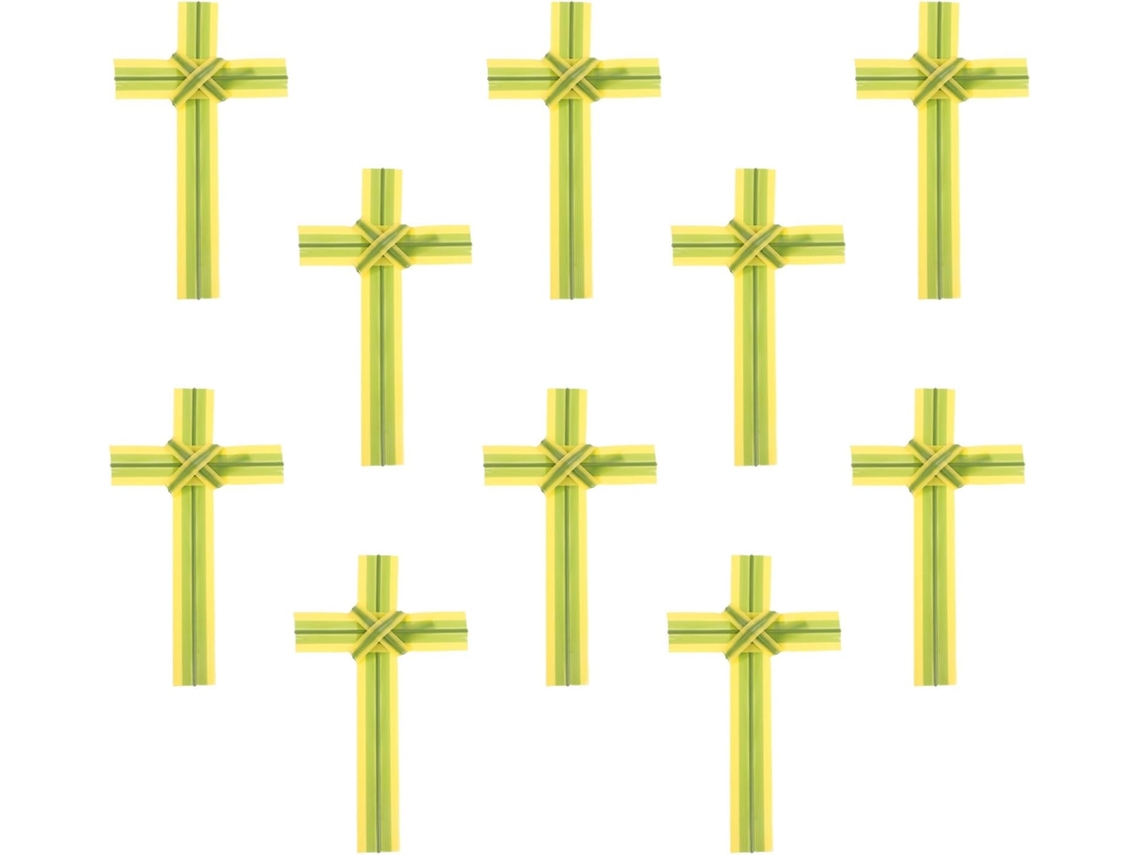 Conjunto De 10 Peças De Cruzes Trançadas Decorativas De Plástico, Medindo 7x4 Polegadas, Feitas À Mão