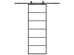 Sliding Door, Sliding Doors Vidaxl Preto Vidro (76 X 205 Cm (183 Cm Sliding Rail))