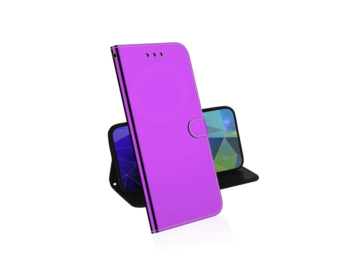 Capa De Couro Com Superfície Espelhada Imitando, Estilo Flip Horizontal, Para Motorola Moto G Stylus (2021), Com Suporte, Compartimentos Para Cartões,