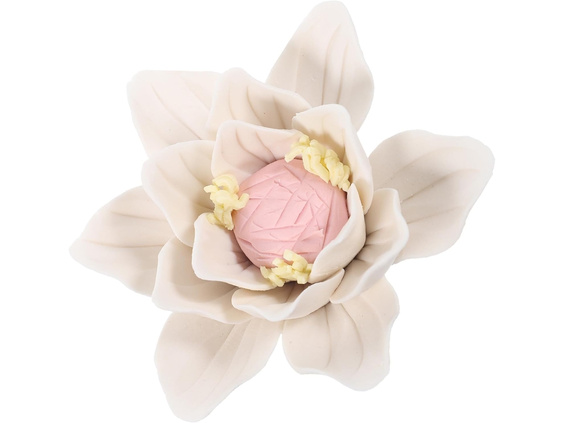 Decoração De Parede Interna Em Cerâmica Branca, Simples E Elegante, Com Flor De Magnólia.