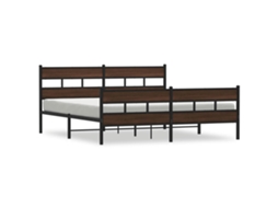 Bed Frame, Bed Frames Vidaxl Marrom Aço (180 X 200 Cm)