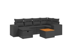 Garden Sofa Set, Garden Sofa Sets Vidaxl Preto Rattan / Vime (n/a)