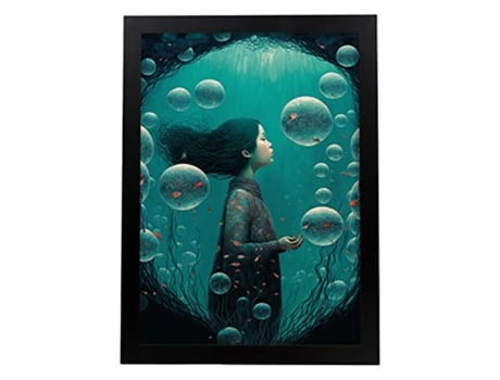 Cartaz NACNIC Under The Sea No Surrealismo Cinematográfico Ilustrações E Gravuras De Desenhos Animados Abstratos E Artísticos Para A4 Black Frames