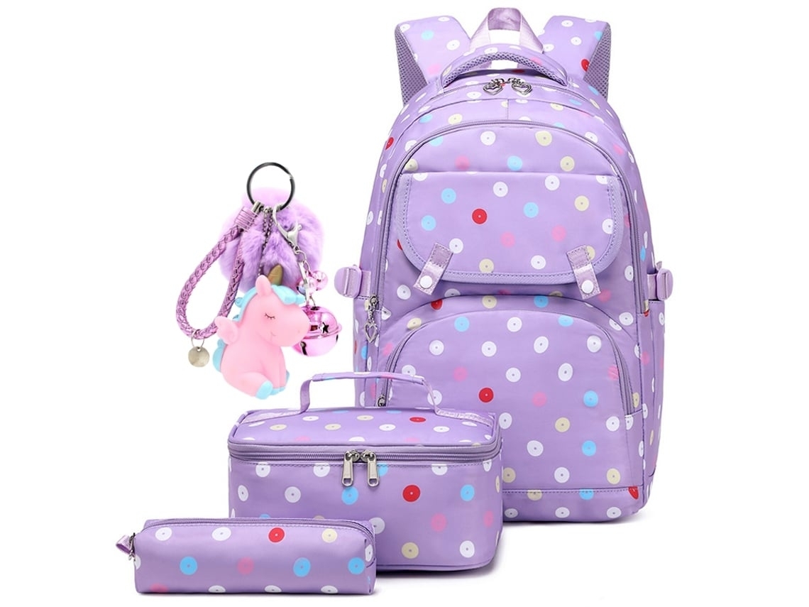 Mochila Gusshious Meninas Adolescentes Conjunto De Escolar Bolsa Roxo