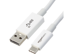 Cabo de Dados AMAZON (USB-C - USB A - 90 cm - Branco)