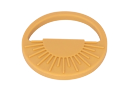 Mali brinquedo de Morder Dentes de Silicone para Bebê Sol Semicircular Fácil de Segurar Amarelo