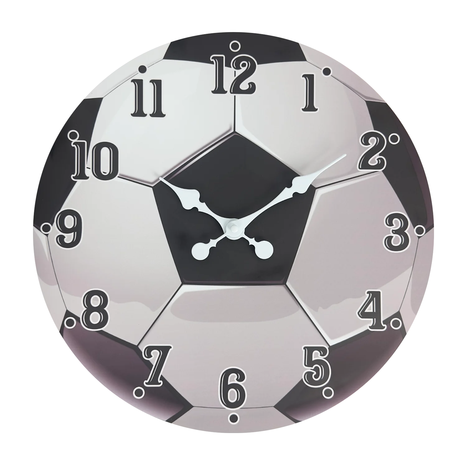Relógio De Parede Esportivo De Madeira Com Textura De Futebol (16 Polegadas), Relógio De Quartzo Silencioso
