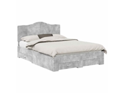 Estrutura da Cama Cinzento MAISON EXCLUSIVE em Madeira Processada 140x190 cm