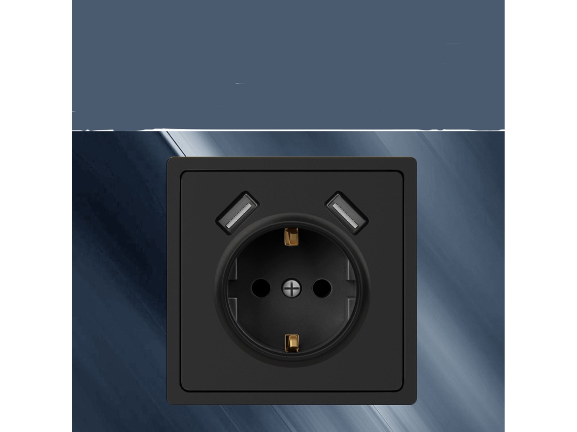 Tomada embutida com 3 tomadas e 2 USB, proteção contra sobrecarga, 5v 2.1a BRILVIBERA