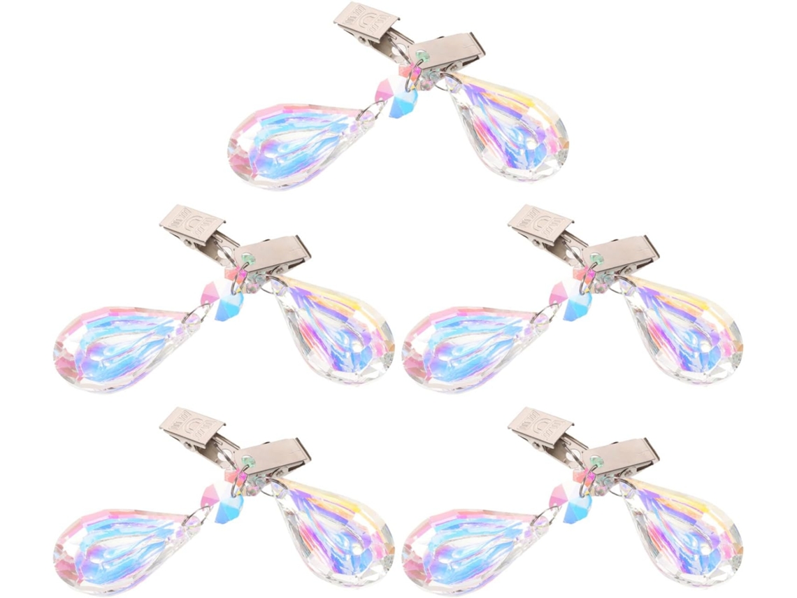 Conjunto De 10 Prendedores Toalha Mesa Zerodeko Com Design Em Cristal Branco E Liga Metálica, Fixadores Decorativos À