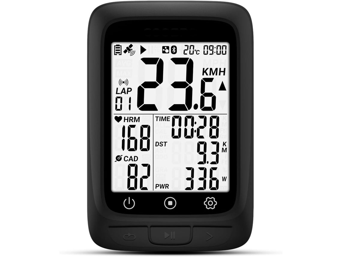 Ciclocomputador Gps Sem Fio, Ant+, Bluetooth, Multifuncional (preto)