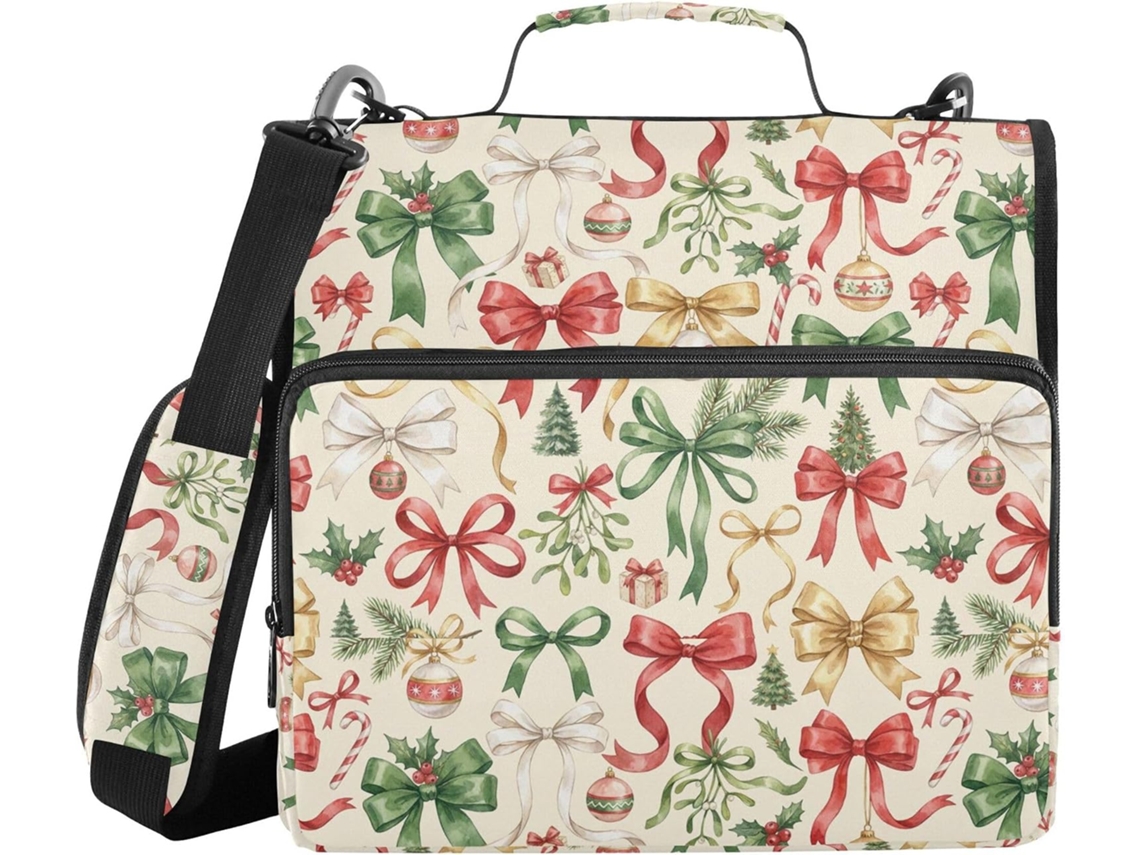 Organizador De Pastas Documentos Com Alça Ombro E Mão, Vários Bolsos De 3, 8cm, 3 Estojos Lápis Em Formato De