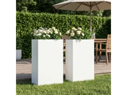 Vidaxl Vaso De Jardim 2 Unid. Branco 40 X 20 X 75 Cm