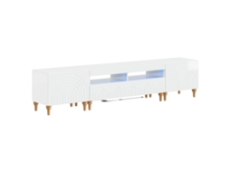 Vidaxl Conjunto De 3 Peças Para Tv Com Led Branco Brilhante