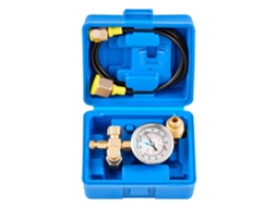 Kit de Carga Nitrogênio Hidráulico, 0100 Bar, Sistema Teste Pressão com Manômetro, Mangueira Gás 90 Cm, Corpo Válvula e Adaptador Cga580 para Máquinas