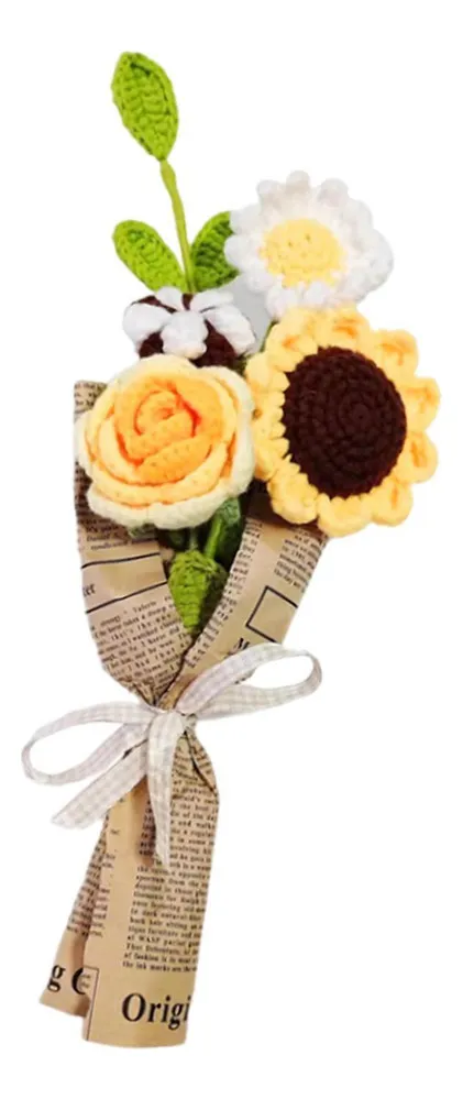 Novo Buquê De Flores De Crochê Com Flores Artificiaisvayotoy