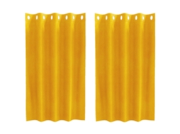 Conjunto 2 Cortinas Opacas Vidaxl Mostarda Veludo (140 X 140 Cm)