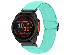 Bracelete para Garmin Nylon elástico vermelho com fivela de aço preta e detalhes verde menta XIAOMOYU (26mm)
