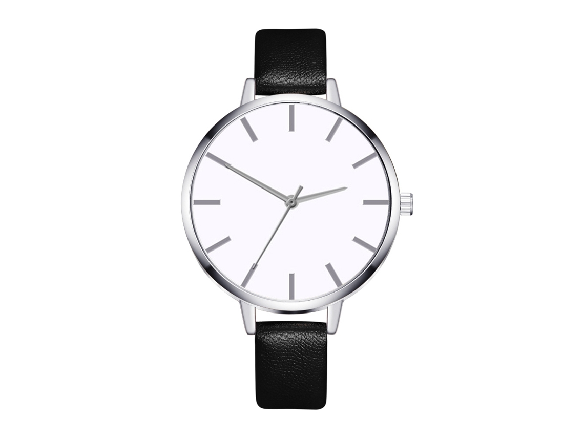 Relógio de Pulso Feminino de Quartzo Estilo Simples Couro Pu Casual e Negócio