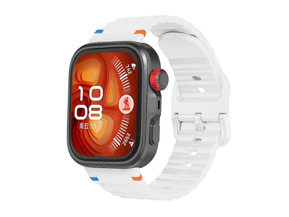 Pulseira De Silicone Com Textura Ondulada, Costurada E Com Fivela Colorida Para Huawei Watch Fit 4 Pro / Fit 4 / Fit 3
