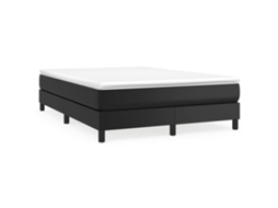 Box Spring Bed Frame, Box Spring Bed Frames Vidaxl Preto Couro Artificial (140 X 200 Cm)