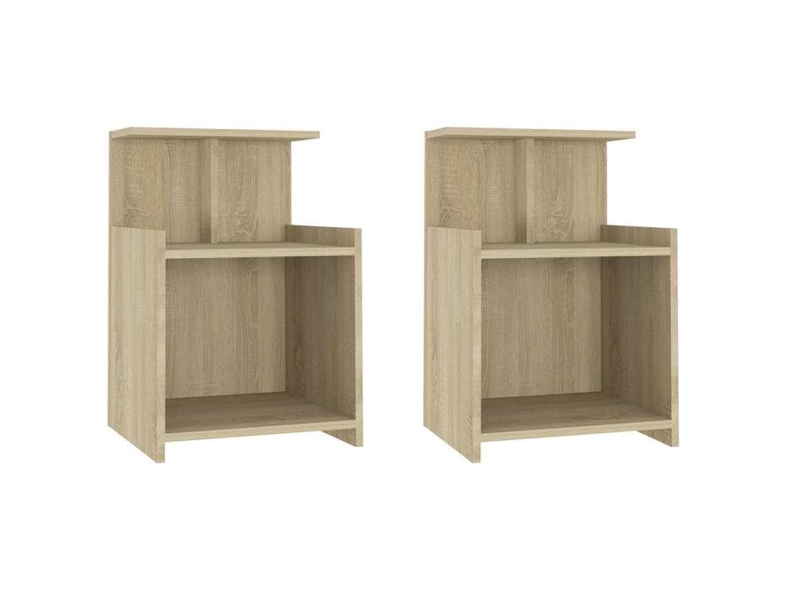 Conjunto de 2 mesas Cabeceira Carvalho Sonoma MAISON EXCLUSIVE