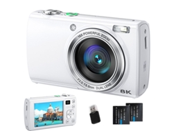 Câmera Digital SZSMART Ve418w 8k 88mp Câmera Dupla Sony Tela Tátil Wifi Autofoco para Youtube Vloggers + 2 Bateria