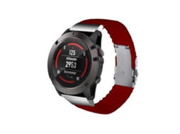 Bracelete Silicone Stripe Adaptável Garmin Instinct Solar Tactical Edition Vinho