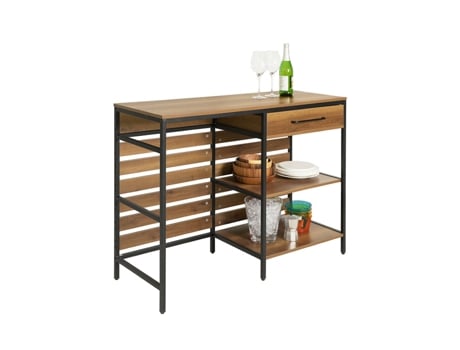 Aparador SOBUY FSB71-PF (Castanho - MDF, Ferro - 120 x 45 x 90 cm)
