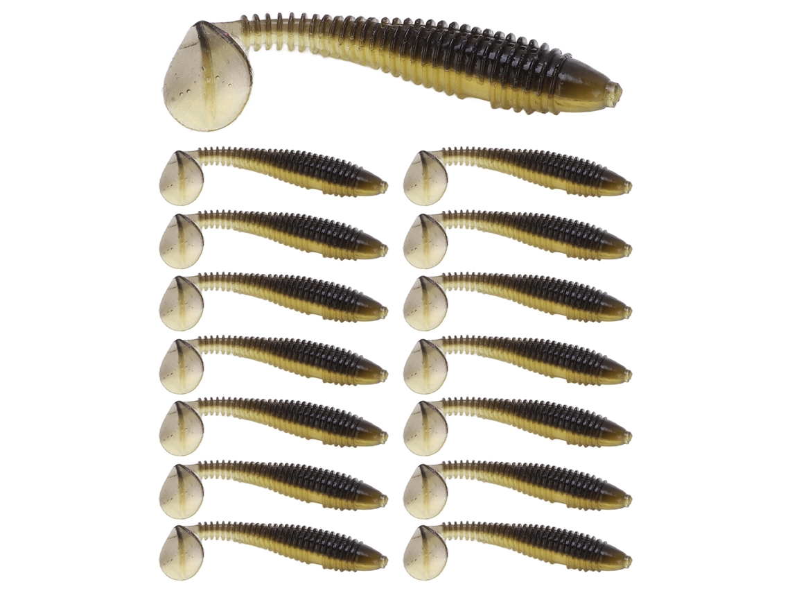 Isca de Pesca Simulada de Silicone T Tail 15pcs