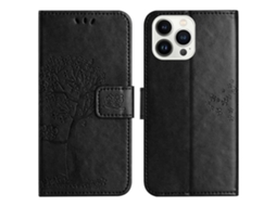 Capa Em Couro Pu, Cor Preto, Para Iphone 16 Pro