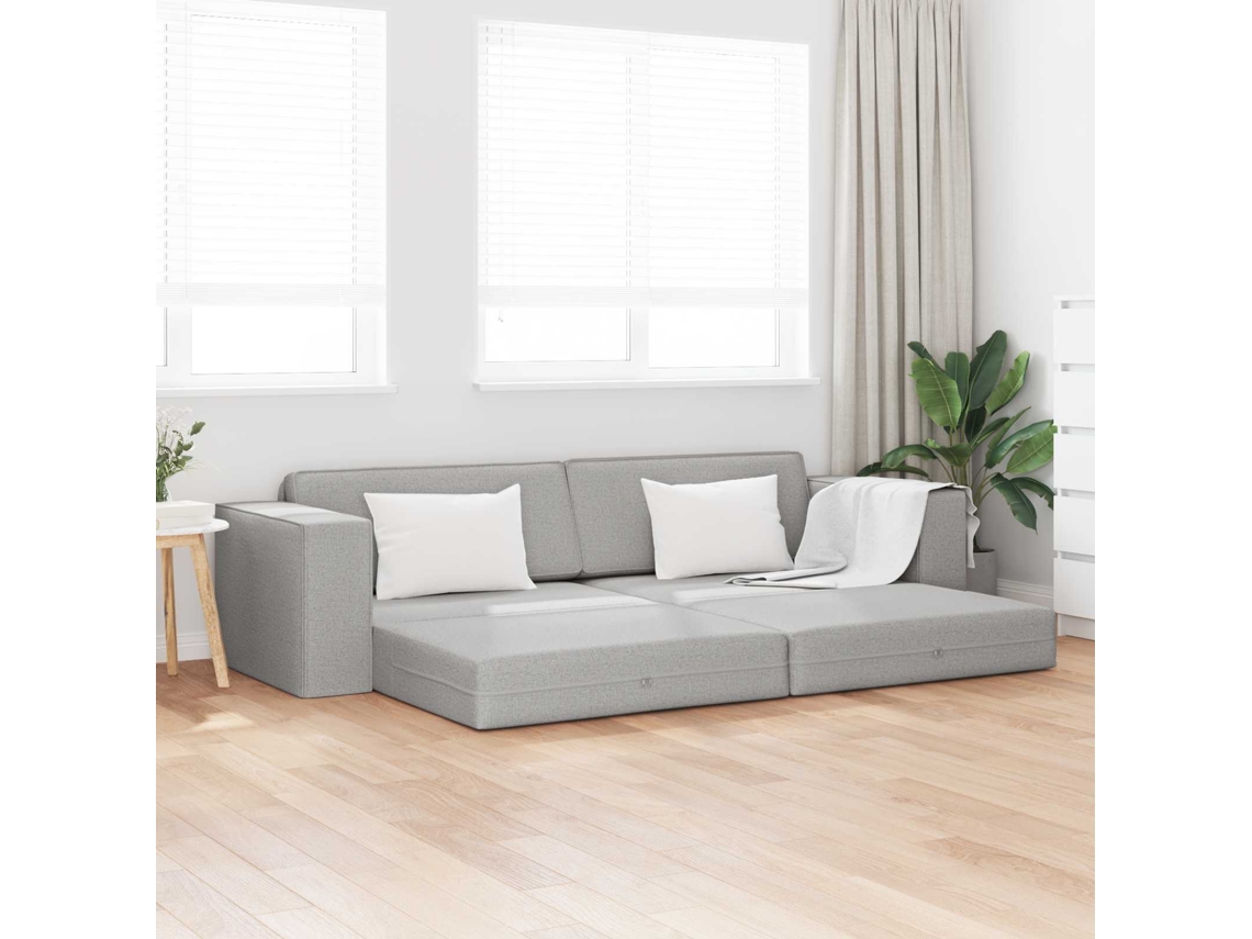 Vidaxl Sofá-cama Cinza Nuvem 245 X 78 X 77 Cm Tecido
