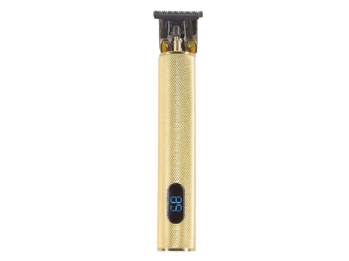 Trimmer Elétrico De Precisão, Design Dourado, Display Digital Para Barba E Cabelo