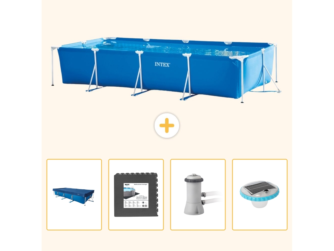 Intex Piscina Com Estrutura Retangular - 450x220x84 Cm - 5-peças S86