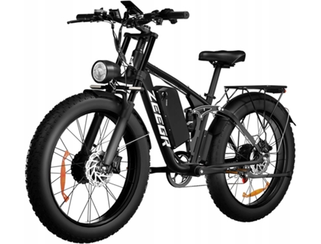 Bicicleta Elétrica Zeegr S1 3000w 52v 22.4ah 55km/h 26 Motor Duplo Travão A Óleo Black (1500w2 Pico)