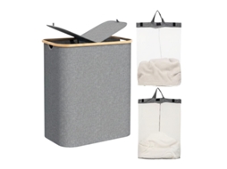 Cesto de Roupa Suja 150 Litros Com Tampa E 2 Compartimentos, Dobrável.