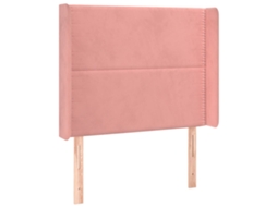 Cabeceira de Cama com Abas Veludo Rosa MAISON EXCLUSIVE (93x16x118 cm)