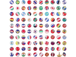 2026 100 Chinchetas Creativas de Bandera Nacional para Tablero de Anuncios, Mapa Y Oficina Con Caja Clara
