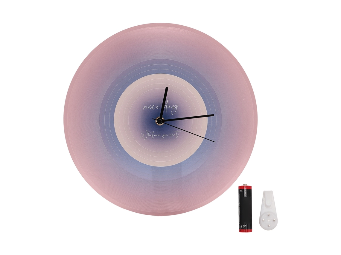Relógio Parede Vinil 12 Polegadas Roxo Minimalista