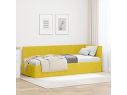 Vidaxl Estrutura De Cama De Canto Amarelo 80 Cm X 200 Cm Veludo