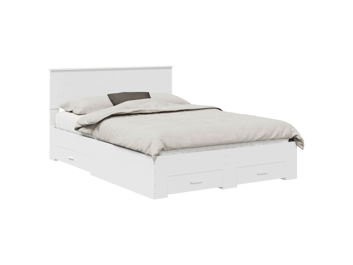 Estrutura da Cama Branco 140x200 cm Madeira Processada MAISON EXCLUSIVE