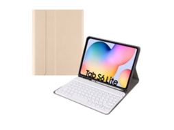 Capa de Teclado Bluetooth XIAOMOYU para Samsung Tab S9 Plus 12.4 polegadas, português, ouro rosa e branco