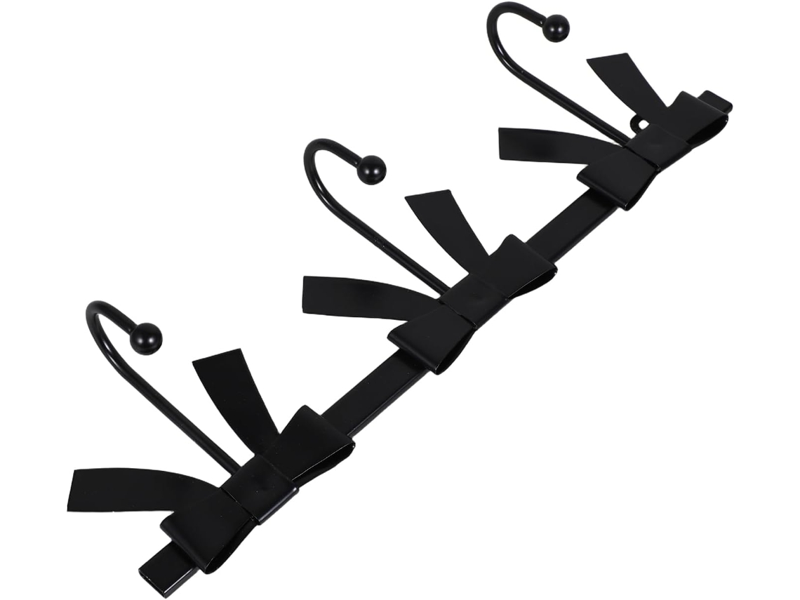 Cabideiro De Parede Resistente Em Ferro Fundido, Conjunto De 3 Peças, Preto, Com Ganchos Decorativos Para Casacos