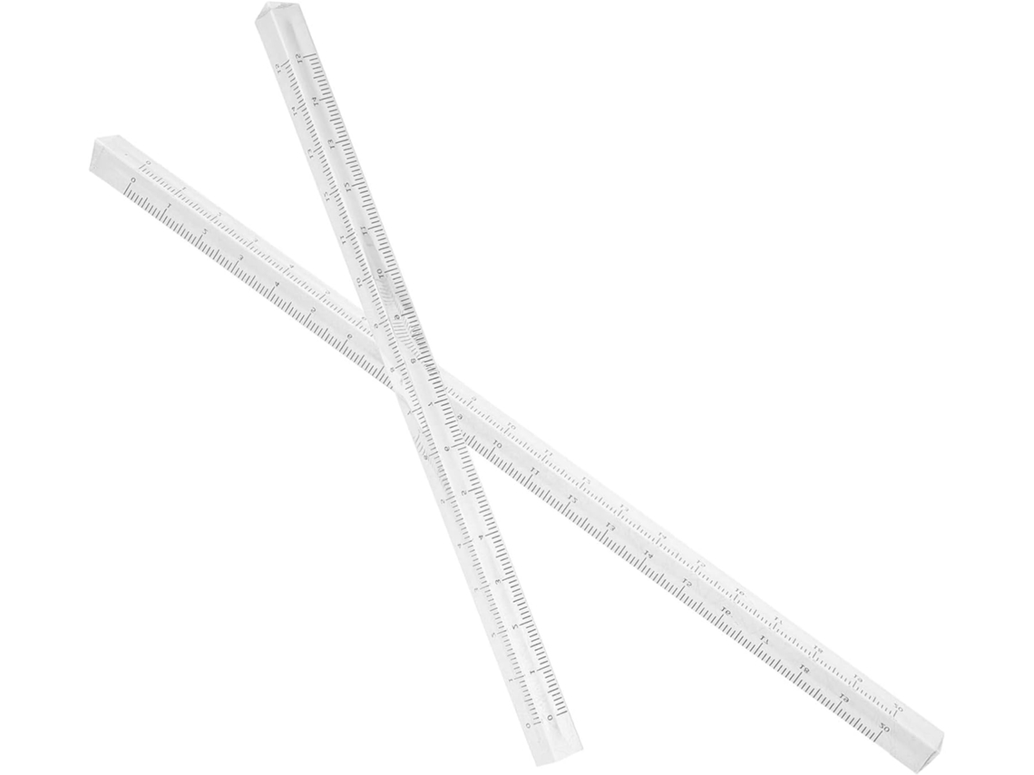 Régua Transparente Angooily De 2 Peças Para Medição Precisa, Desenho E Ferramenta De Design Para Escola
