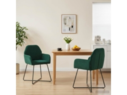 Vidaxl Cadeiras De Jantar 2 Unid. Veludo Verde-escuro 55 X 50 X 84 Cm