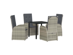 Maison Exclusive - Conjunto De Jantar Para Jardim 5 Pcs Cinzeto Vime Pe