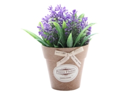 Conjunto de Plantas Artificiais Miniature de Manjericão e Lavanda LAXISCREED